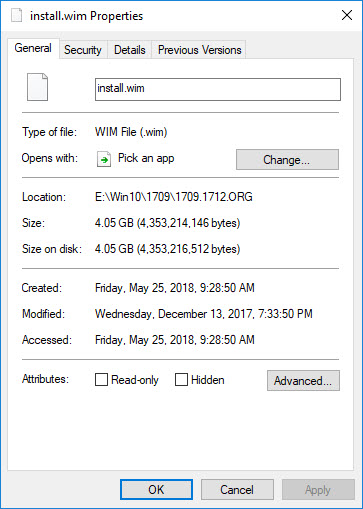 download windows 10 1809 wim file